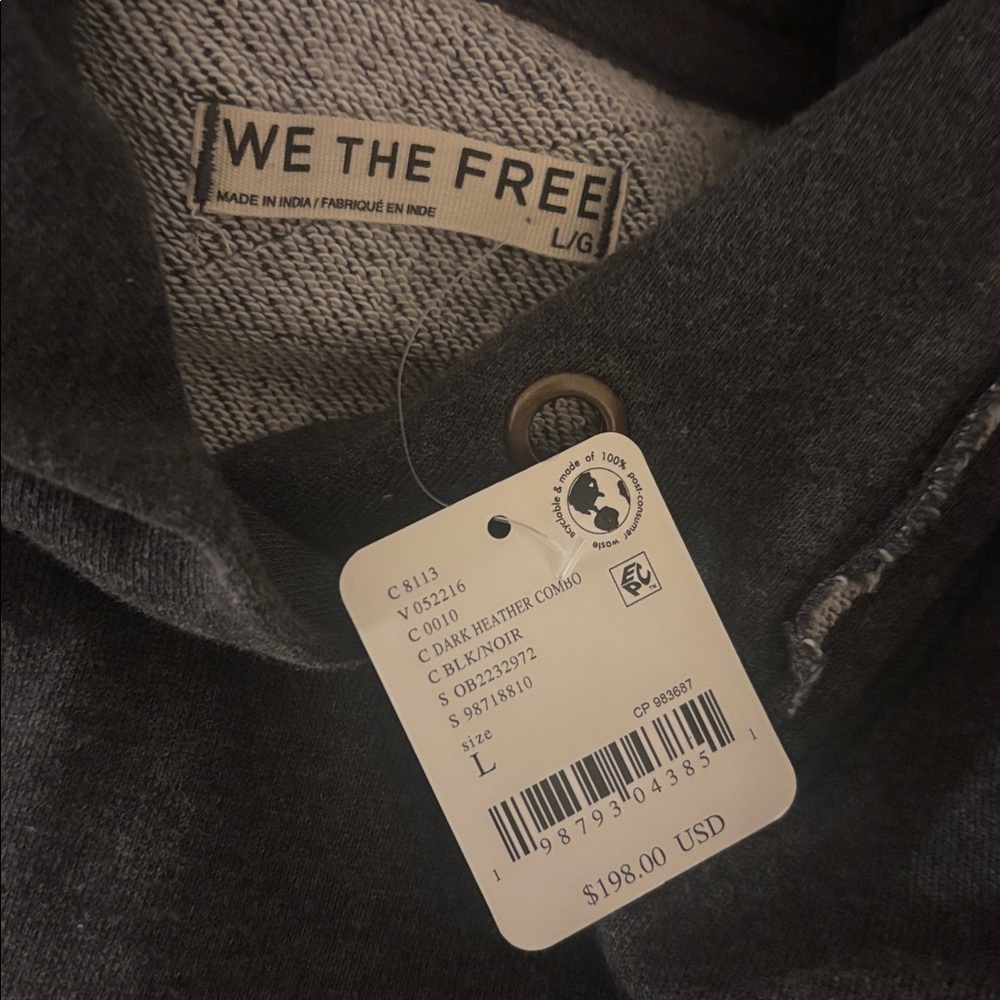 Free People Get Ditsy Hoodie-Charcoal-We The Free - Picture 8 of 8